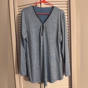 Blue Long Sleeve Blouse